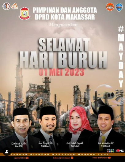 DPRD Makassar Ucapkan Selamat Hari Buruh 2023